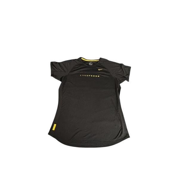 Nike Top Womens Size XL Black Livestrong Short Sleeve Dri-fit Active Wear - Picture 2 of 9